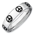 thumbnail image 1 of Sterling Silver Stackable Polished Enameled Peace Sign Ring - 4.2 Grams - Size 7, 1 of 3