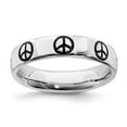 thumbnail image 1 of Sterling Silver Stackable Expressions Polished Enameled Peace Sign Ring - Size 6, 1 of 3
