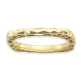 thumbnail image 1 of Sterling Silver Stackable Expressions Polished Gold-plate Square Ring, 1 of 1