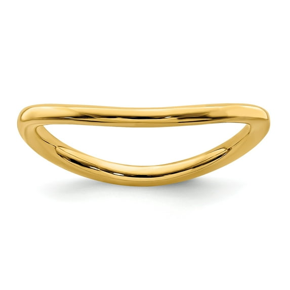 Sterling Silver Stackable Expressions Polished Gold-plate Wave Ring - Size 7