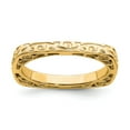 thumbnail image 1 of Sterling Silver Stackable Expressions Polished Gold-plated Square Ring, 1 of 1