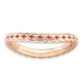 thumbnail image 1 of Sterling Silver Stackable Expressions Polished Pink-plated Wave Ring - Size 8, 1 of 3