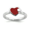 thumbnail image 1 of Sterling Silver Stackable Expressions Polished Red Enameled Heart Ring - Size 10, 1 of 3