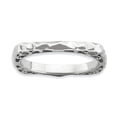 thumbnail image 1 of Sterling Silver Stackable Expressions Polished Rhodium-plate Square Ring, 1 of 1