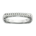 thumbnail image 1 of Sterling Silver Stackable Expressions Polished Rhodium-plate Square Ring, 1 of 1