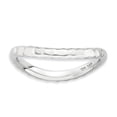 thumbnail image 1 of Sterling Silver Stackable Expressions Polished Rhodium-plate Wave Ring - Size 5, 1 of 3
