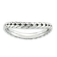 thumbnail image 1 of Sterling Silver Stackable Expressions Polished Rhodium-plate Wave Ring - Size 6, 1 of 3