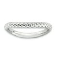 thumbnail image 1 of Sterling Silver Stackable Expressions Polished Rhodium-plate Wave Ring - Size 6, 1 of 3
