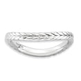 thumbnail image 1 of Sterling Silver Stackable Expressions Polished Rhodium-plate Wave Ring - Size 7, 1 of 3