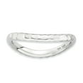 thumbnail image 1 of Sterling Silver Stackable Expressions Polished Rhodium-plate Wave Ring, 1 of 1