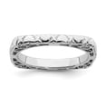 thumbnail image 1 of Sterling Silver Stackable Expressions Polished Rhodium-plated Square Ring, 1 of 1