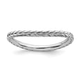 thumbnail image 1 of Sterling Silver Stackable Expressions Polished Rhodium-plated Wave Ring, 1 of 1