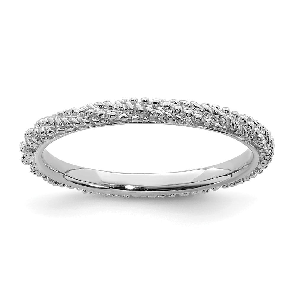 Sterling Silver Stackable Expressions Polished Textured Ring - Walmart.com