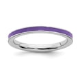 thumbnail image 1 of Sterling Silver Stackable Expressions Purple Enameled 2.25mm Ring Size 7, 1 of 5