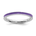 thumbnail image 1 of Sterling Silver Stackable Expressions Purple Enameled 2.25mm Ring - Size 9, 1 of 3