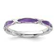 thumbnail image 1 of Sterling Silver Stackable Expressions Purple Enameled Ring, 1 of 4