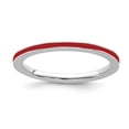 thumbnail image 1 of Sterling Silver Stackable Expressions Red Enameled 1.5mm Ring Size 7, 1 of 5