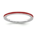 thumbnail image 1 of Sterling Silver Stackable Expressions Red Enameled 1.5mm Ring - Size 8, 1 of 3