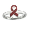 thumbnail image 1 of Sterling Silver Stackable Expressions Red Enameled Awareness Ribbon Ring - Size 6, 1 of 3