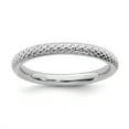thumbnail image 1 of Sterling Silver Stackable Expressions Rhodium Cable Ring - Size 5, 1 of 3