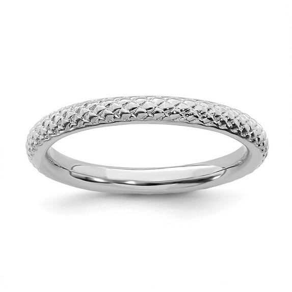 Sterling Silver Stackable Expressions Rhodium Cable Ring