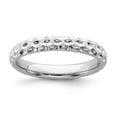 thumbnail image 1 of Sterling Silver Stackable Expressions Rhodium Ring - Size 7, 1 of 3