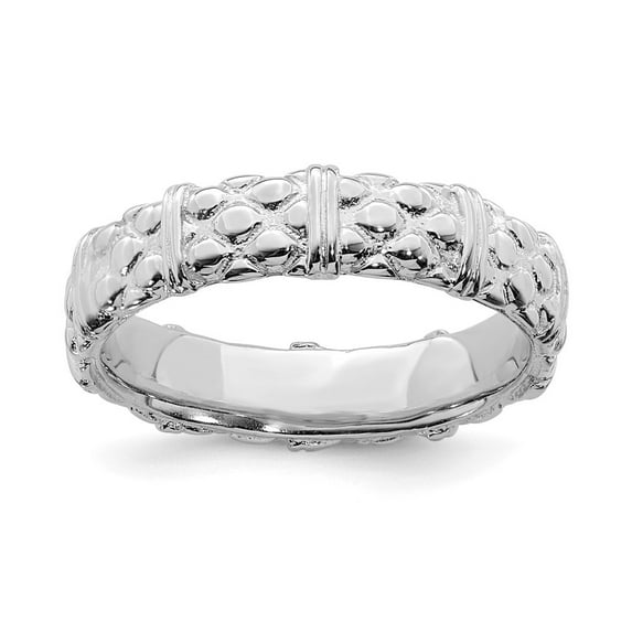 Sterling Silver Stackable Expressions Rhodium Ring