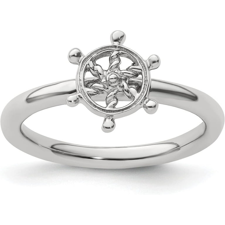 Sterling Silver Stackable Expressions Ship's Wheel Ring Sterling Silver Stackable Expressions Ship's Wheel Ring