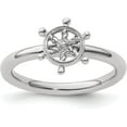 thumbnail image 1 of Sterling Silver Stackable Expressions Rhodium Ship's Wheel Ring - Ring Size 8.0, 1 of 8