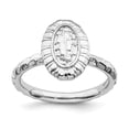 thumbnail image 1 of Sterling Silver Stackable Expressions Rhodium-plated Oval Ring - Size 7, 1 of 3