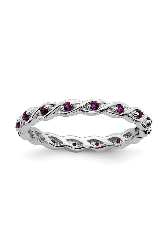 Sterling Silver Stackable Expressions Rhodolite Garnet Ring