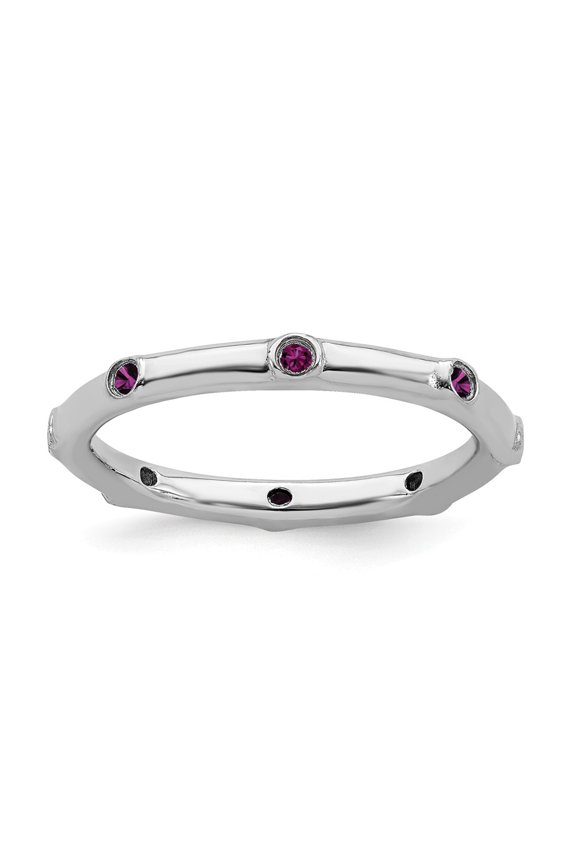 Sterling Silver Stackable Expressions Rhodolite Garnet Ring