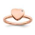 thumbnail image 1 of Sterling Silver Stackable Expressions Rose Gold-plated Heart Diamond Ring - Size 8, 1 of 3