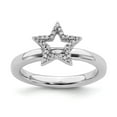 thumbnail image 1 of Sterling Silver Stackable Expressions Star Diamond Ring - .10 dwt - Size 5, 1 of 4