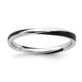 thumbnail image 1 of Sterling Silver Stackable Expressions Twisted Black Enameled Ring, 1 of 1