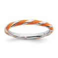 thumbnail image 1 of Sterling Silver Stackable Expressions Twisted Orange Enameled Ring, 1 of 1