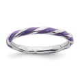 thumbnail image 1 of Sterling Silver Stackable Expressions Twisted Purple Enameled Ring, 1 of 1