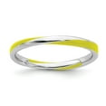 thumbnail image 1 of Sterling Silver Stackable Expressions Twisted Yellow Enameled Ring, 1 of 1