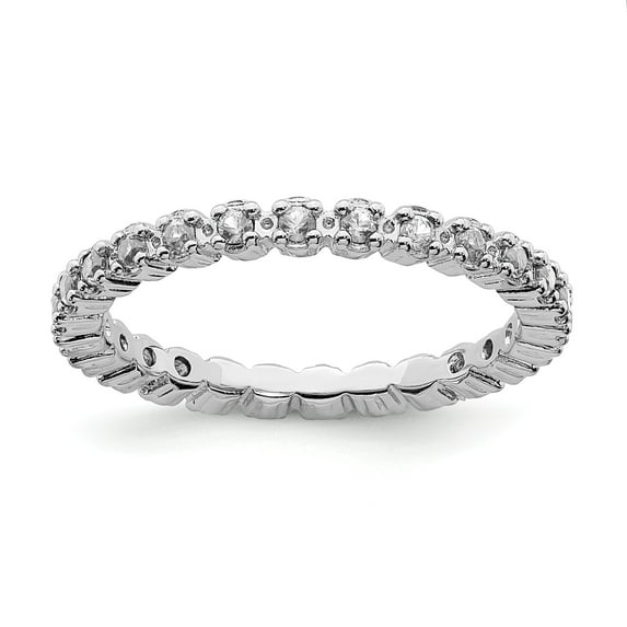 Sterling Silver Stackable Expressions White Topaz Ring - Size 5
