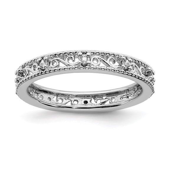 Sterling Silver Stackable Expressions White Topaz Ring