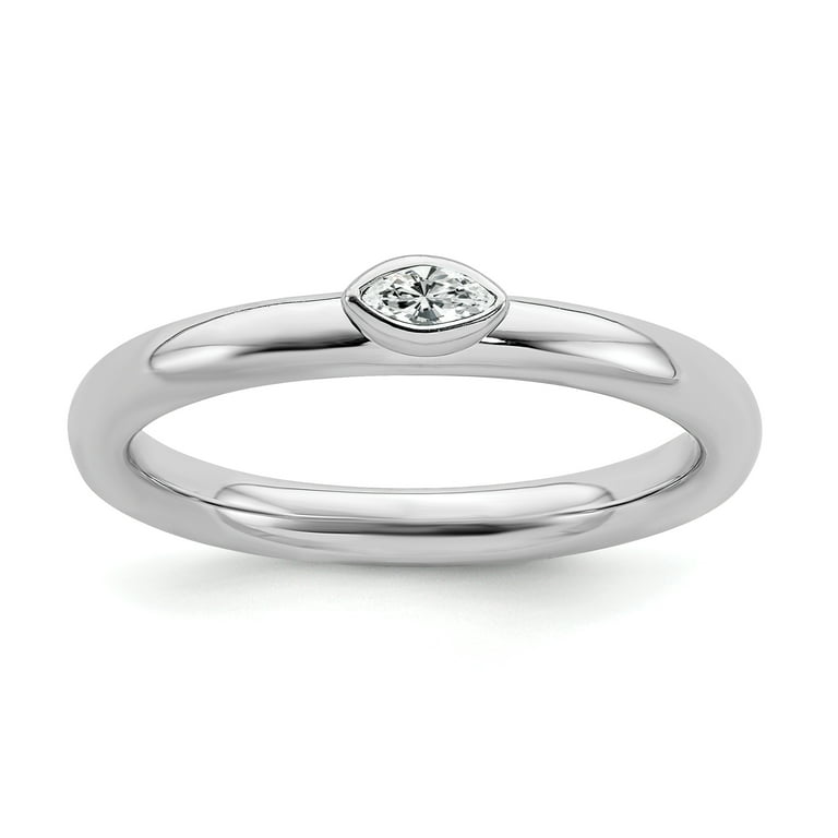 Sterling Silver Stackable Expressions April White Topaz Ring Sterling Silver Stackable Expressions April White Topaz Ring