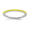 thumbnail image 1 of Sterling Silver Stackable Expressions Yellow Enameled 1.5mm Ring - Size 6, 1 of 3