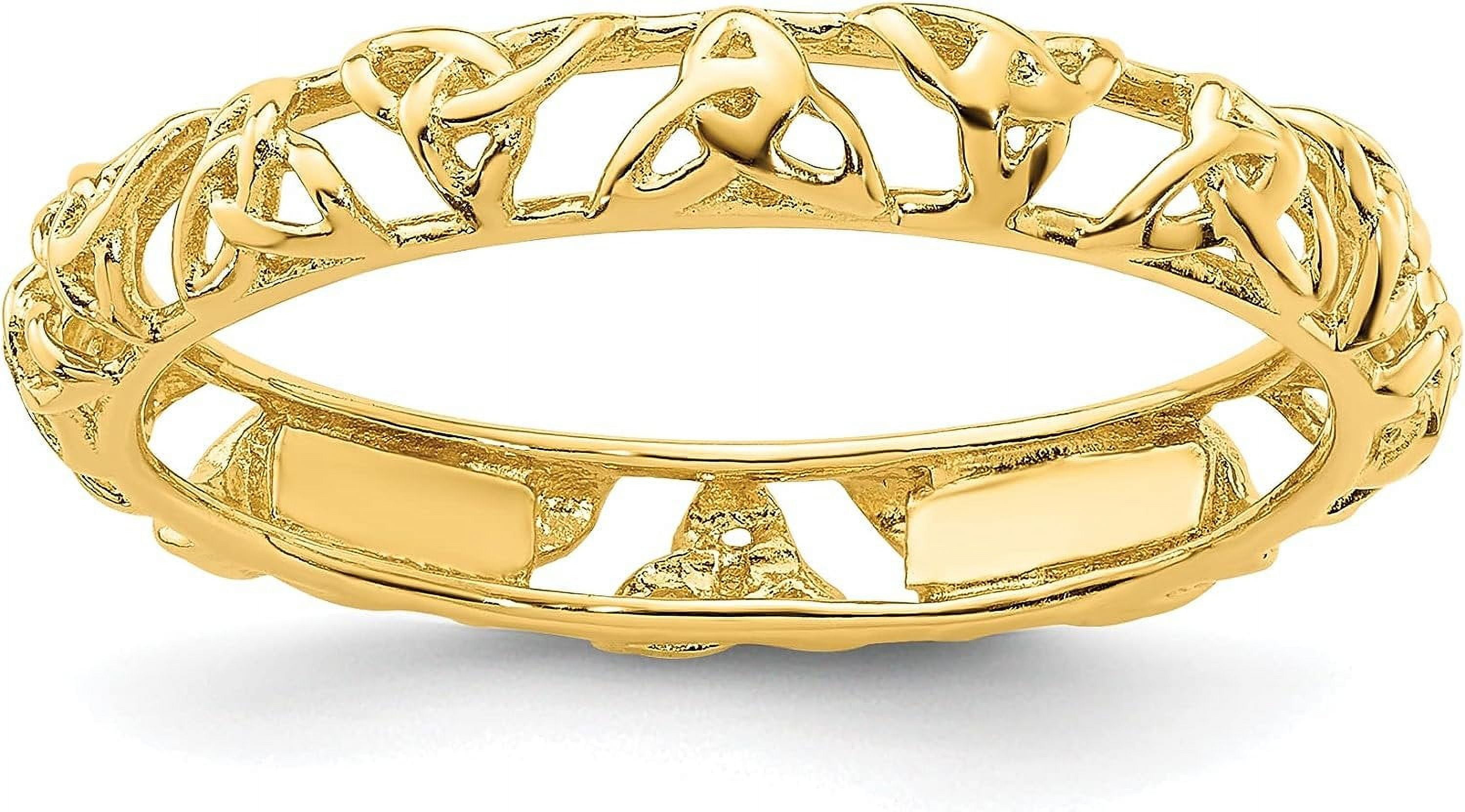 Sterling Silver Stackable Expressions Yellow Gold Plated Celtic Knot Eternity Ring Sterling Silver Stackable Expressions Yellow Gold Plated Celtic Knot Eternity Ring
