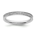 thumbnail image 1 of Sterling Silver Stackable and Diamonds Polished Ring - .19 dwt - Size 7, 1 of 2