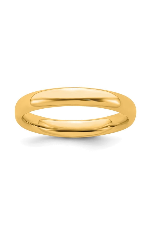 Sterling Silver Stackable Gold-Flashed Polished Ring - 2.9 Grams - Size 10