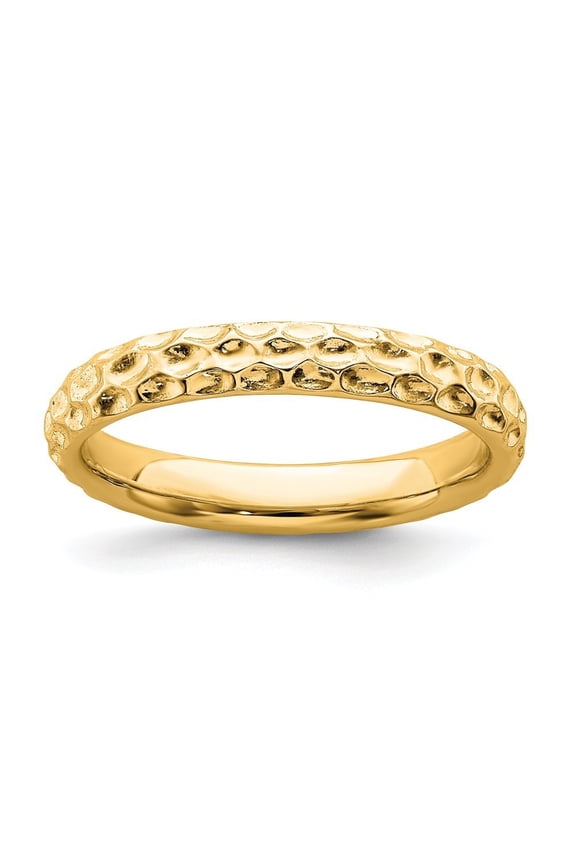 Sterling Silver Stackable Gold-Flashed Ring - 2.8 Grams - Size 5