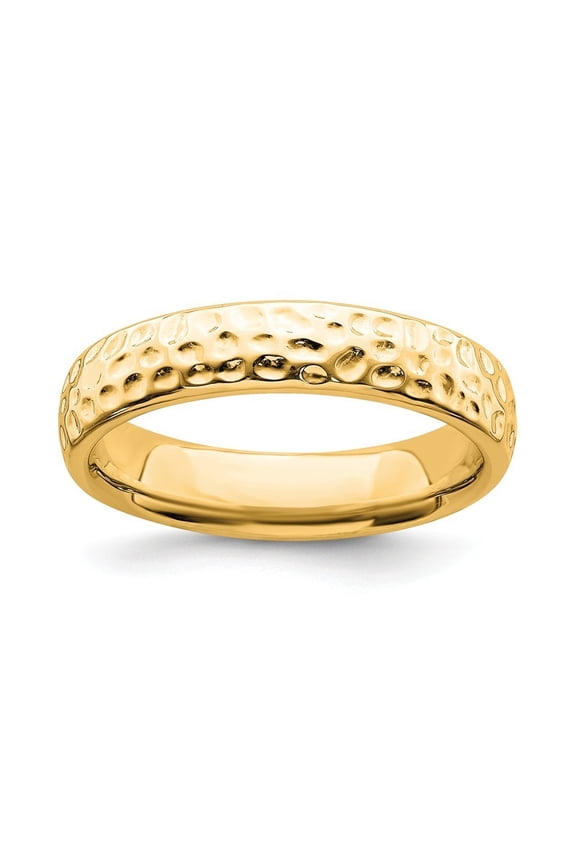 Sterling Silver Stackable Gold-Flashed Ring - 4.0 Grams - Size 8