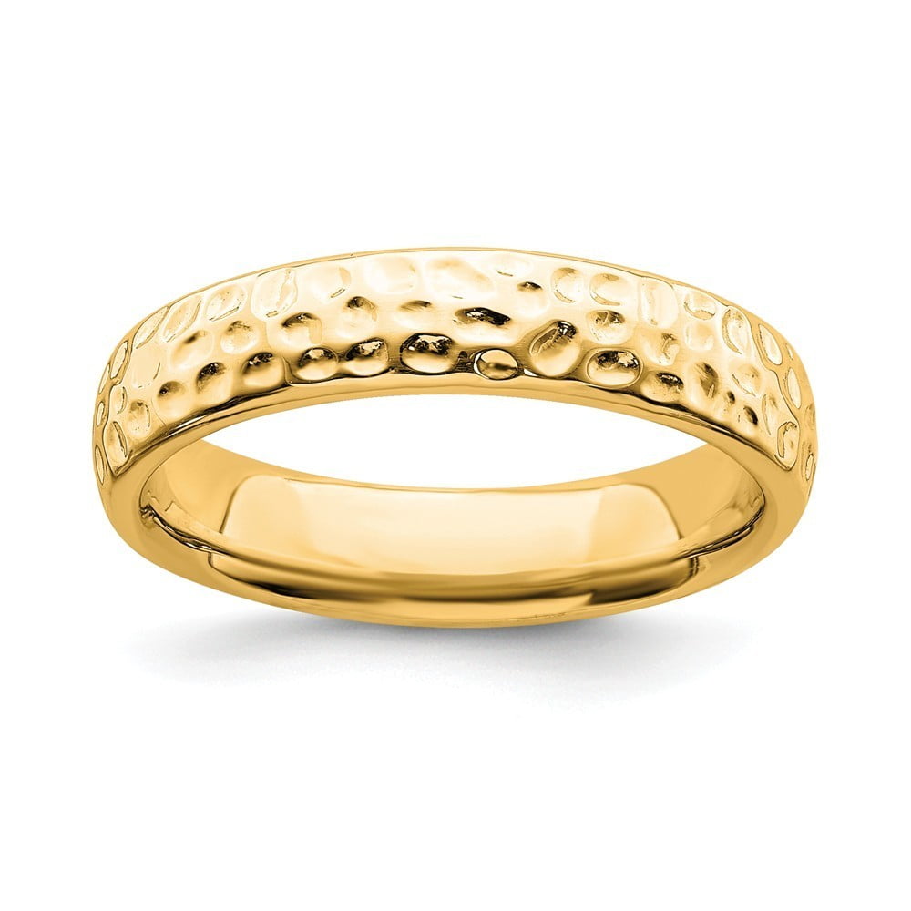 Sterling Silver Stackable Gold-Flashed Ring - 4.0 Grams - Size 9