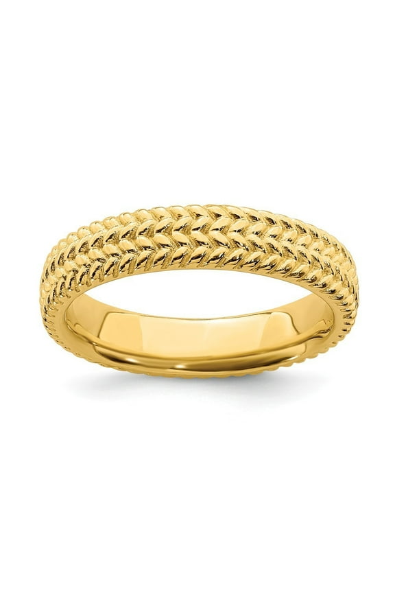 Sterling Silver Stackable Gold-Flashed Ring - 4.4 Grams - Size 9