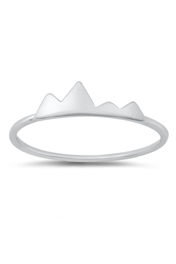 Sterling Silver Stackable Mountains Ring Size 4